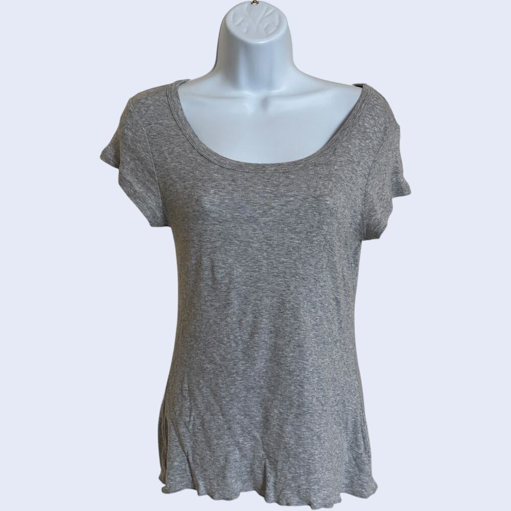 Unknown XS/S Casual Scoop Neck Tunic Heather Grey Cotton Blend